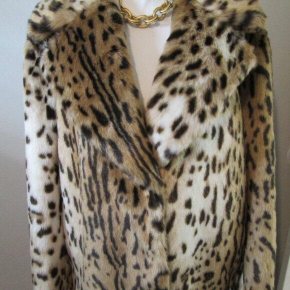 🐆Kendall & Kylie Faux-Fur Leopard Print Coat NWT Sz XL - Picture 8 of 13